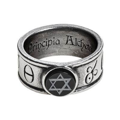 Alchemy of England Gothic Principia Alchemystica Solomonic Seal Onyx Ring R229