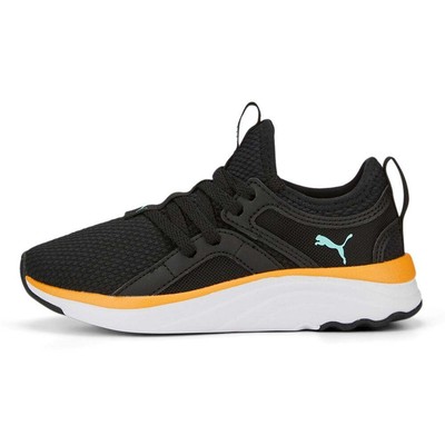 Молодежные черные кроссовки Puma Soft Sophia на шнуровке для девочек, повседневная обувь 19556614