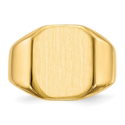 Pre-owned Superdealsforeverything Real 14kt Yellow Gold 15.5x13.0mm Open Back Mens Signet Ring S:10