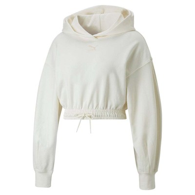 

Puma 53781099 Womens Classics Cropped Hoodie Повседневная толстовка с капюшоном - белый
