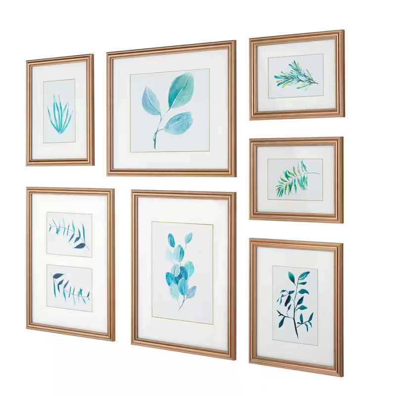 StyleWell Gold Gallery Wall Frame Set 7 Piece Picture Photo Home Decor