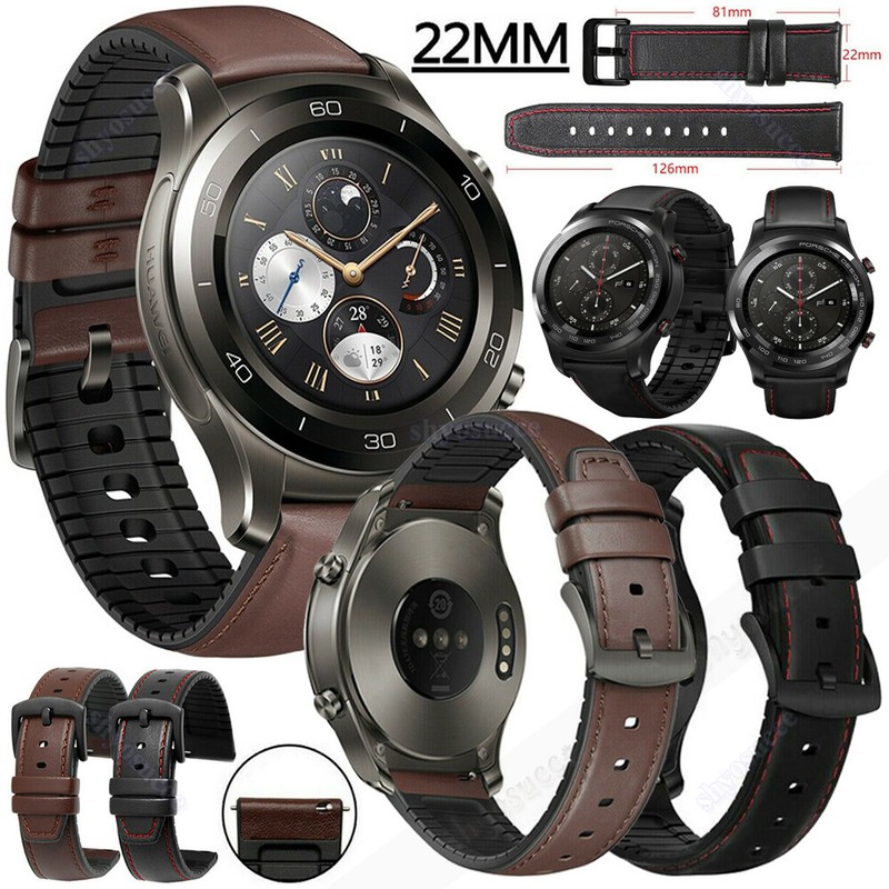 Echtes Leder Silikon Armband Für Samsung Galaxy Watch 3 45mm 41mm Gear