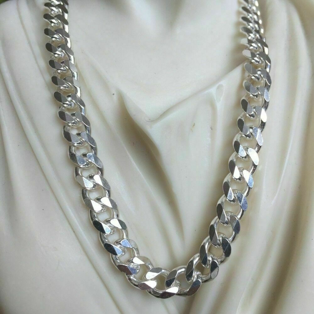 Pre-owned Handmade Men Miami Cuban Link Chain 11mm 118gr 24 Inch Solid 925 Sterling Silver