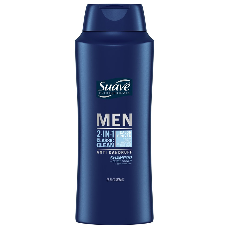 Suave Professionals Men 2-In-1 Shampoo and Conditioner, Classic Clean, anti Dand