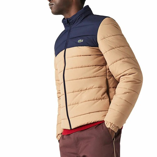 

Мужская стеганая куртка Lacoste со потайным капюшоном бежево-темно-синего цвета BH7774-51-7EV, Beige-navy