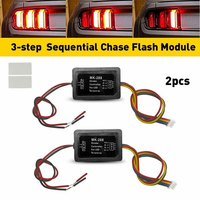 2X 3-Step Sequential Flow Semi Dynamic Chase Flash Tail Light Module Boxes
