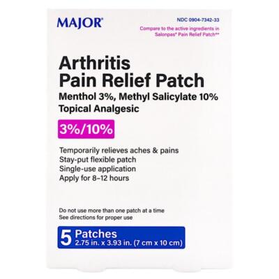 Major Arthritis Pain Relief Patch 3%/10% - 5 Patches (Salonpas)