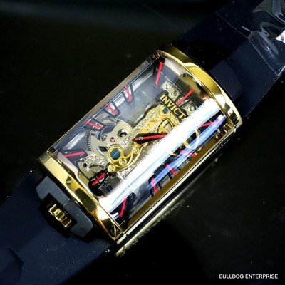 Pre-owned Invicta Vintage Mechanical Skeletonized Ghost Bridge Capsule 29mm Watch