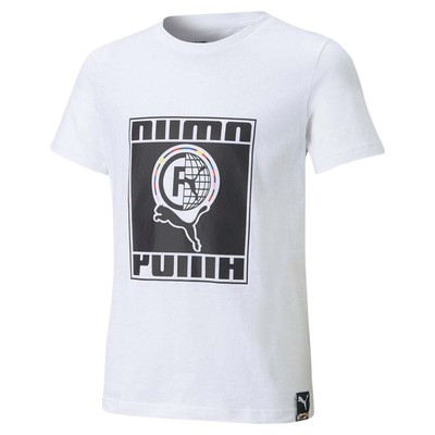 

Футболка Puma International с круглым вырезом и короткими рукавами для мальчиков, белая спортивная одежда для мальчиков, Белый, Puma International Crew Neck Short Sleeve T-Shirt Youth