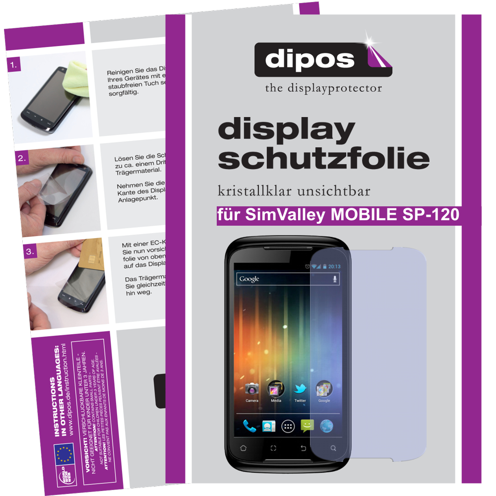1x Schutzfolie für SimValley SP-120 klar Display unsichtbar Display