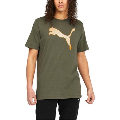 

Puma Cat Retro Lines Graphic Crew Neck Футболка с коротким рукавом мужская зеленая повседневная, Зеленый, Puma Cat Retro Lines Graphic Crew Neck Short Sleeve T-Shirt