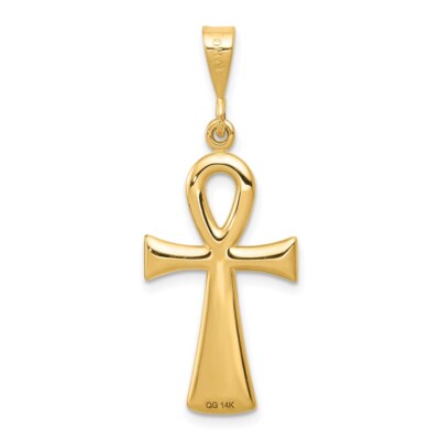 Pre-owned Samajewelers Real 14kt Yellow Gold Egyptian Ankh Cross Pendant