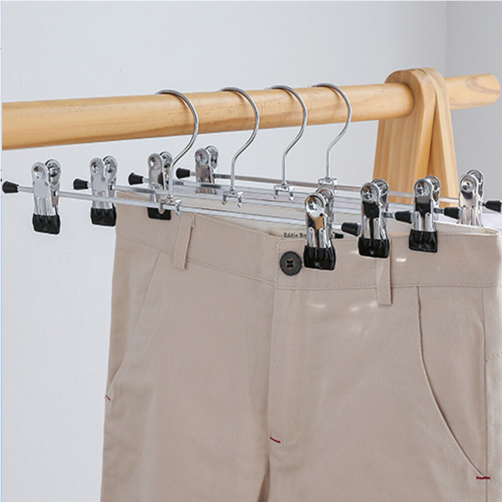 10pcs Multifunction Stainless Steel Hangers Clothes Pants NonSlip