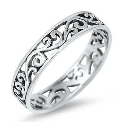 Eternity Celtic Design Fashion Ring New .925 Sterling Silver Band Sizes 2-13