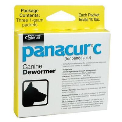 Panacur C Canine Dewormer Fenbendazole Control of parasites on Dogs 3 Packets
