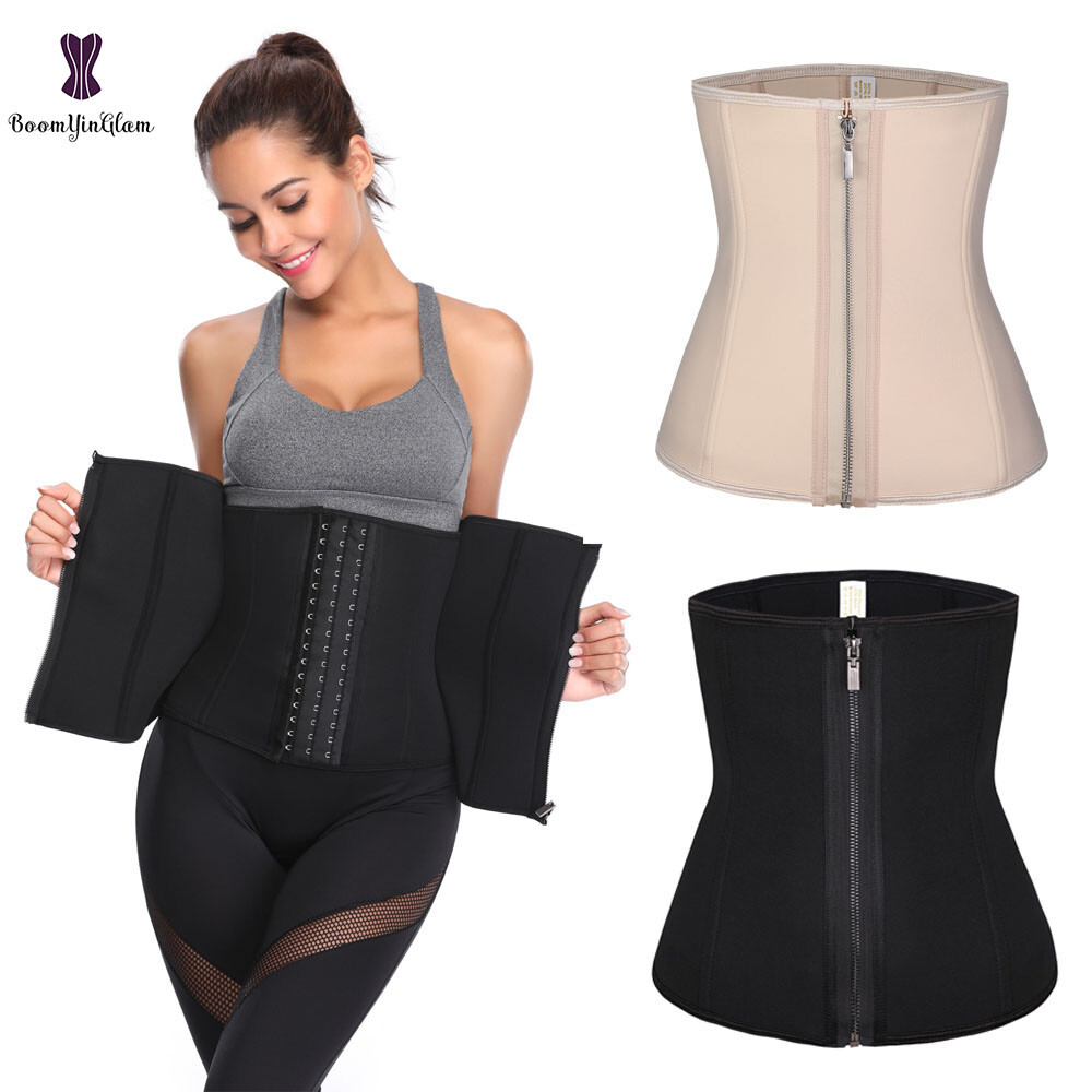 Lady Plus Size Corset Slimming Girdles Waist Trainer With Zipper /& Hooks 4 Boned