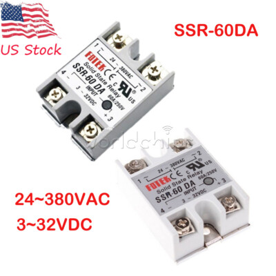 25A/40A/60A SSR-25DA 10DA 40DA 60DA Solid State Relay Module Alloy Heat Sink