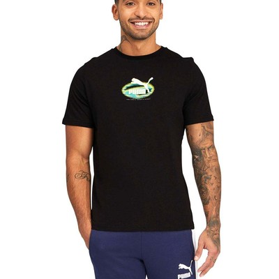 

Puma Graphic Logo Play Crew Neck Футболка с коротким рукавом Мужские черные повседневные топы 530, Черный, Puma Graphic Logo Play Crew Neck Short Sleeve T-Shirt