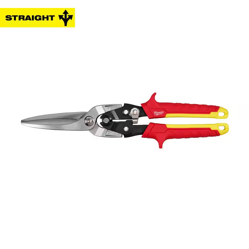 Milwaukee Aviation Snips Straight Long Cut 3 in Forged Steel Sheet Metal Cutter