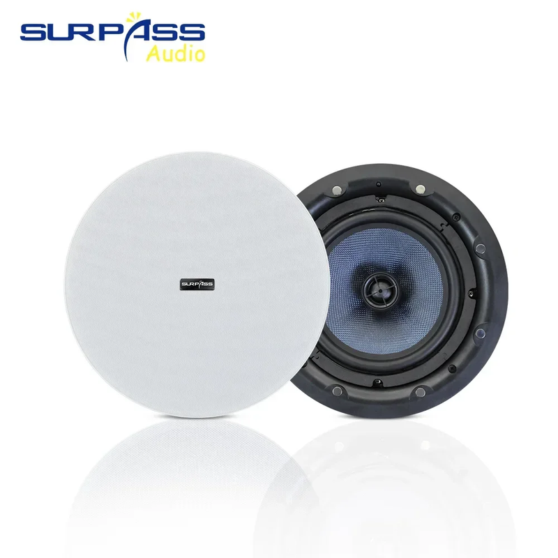 Home Theater 8 Inch 60W Frameless Coxial Ceiling Speaker with Magnetic Grill Flu