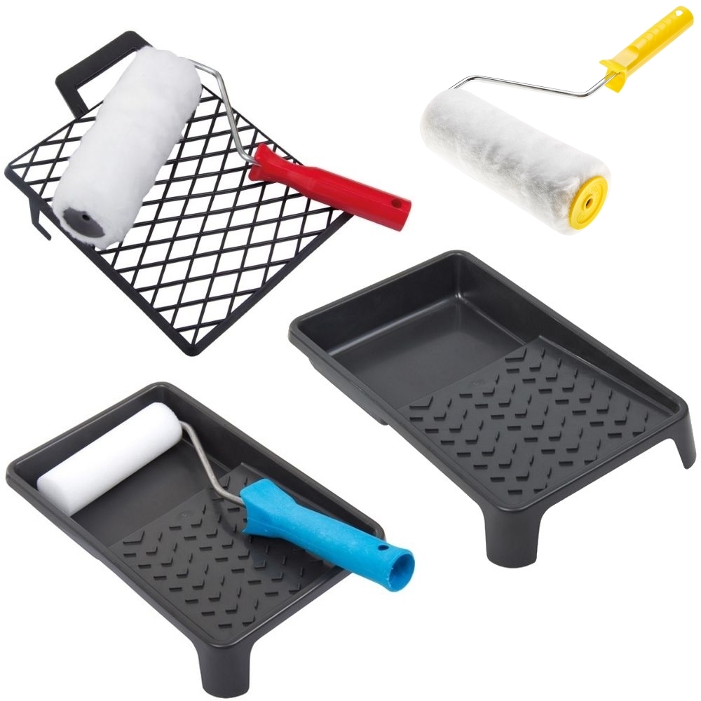 Farbroller Maler Farbwalzer-Set mit Abstreifgitter Farbwanne Abrollgitter