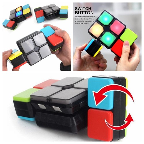 Magic Flip Slide Cube Puzzle Toy LED Music Multiplayer Electronic Game Toys Gift