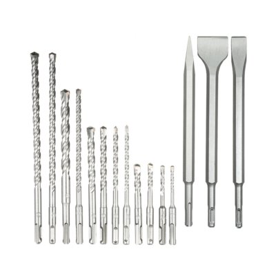 17 PC SDS PLUS ROTARY HAMMER BITS DRILL BIT & CHISEL GROOVE CONCRETE 