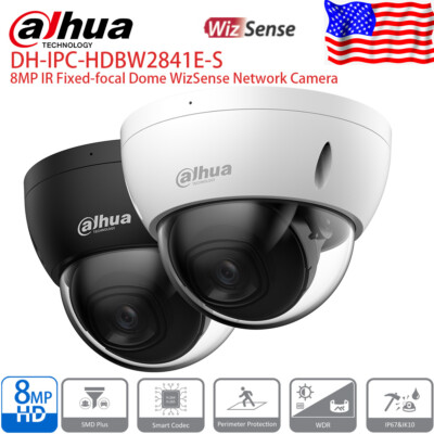 Dahua IPC-HDBW2841E-S 8MP IP POE Camera 4K WizSense Dome IR SMD Plus Black White