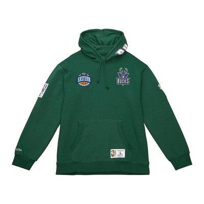 Мужская флисовая толстовка с капюшоном Mitchell & Ness NBA Milwaukee Bucks City Collection зеленый