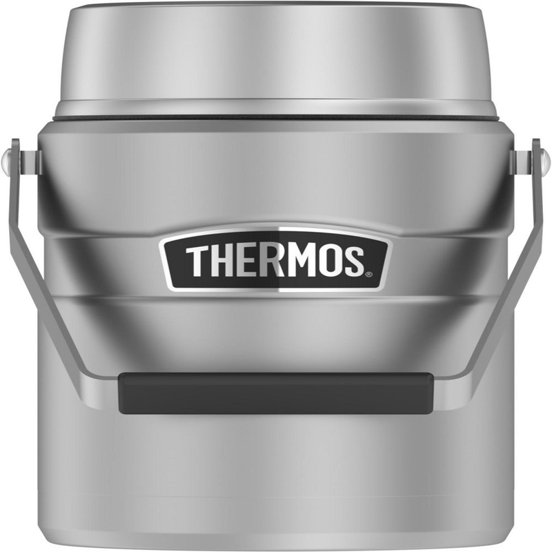 Stainless King Food Jar, Matte Steel 47 Ounce Collapsible Carry Handle