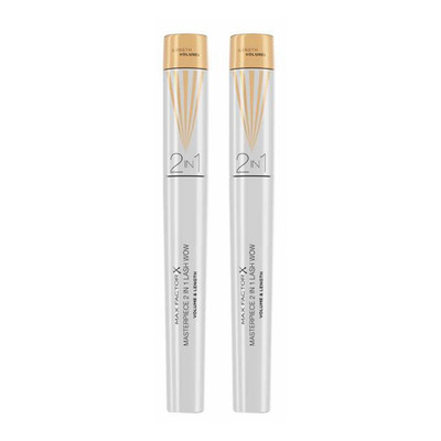 Max Factor Masterpiece 2 in 1 Lash Wow Volume & Length Mascara 7ml - Black x2