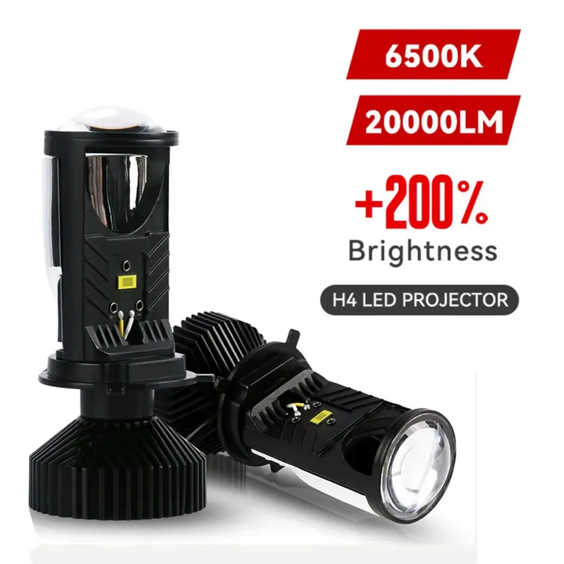 Y6D H4 LED Projector Headlight Projector Lens with Fan Cooling 90W Automobile Hi