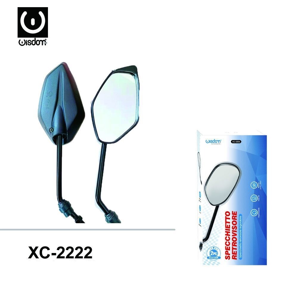 Coppia Specchietti Retrovisori Moto Scooter Bici Bicicletta Neri Xc-2222 wis