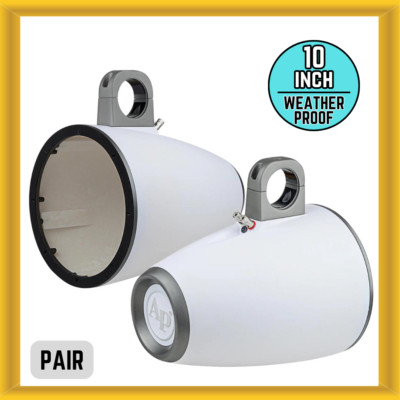 Audiopipe Marine 10  Wakeboard Tower (Empty) Speaker Enclosures White in Pair