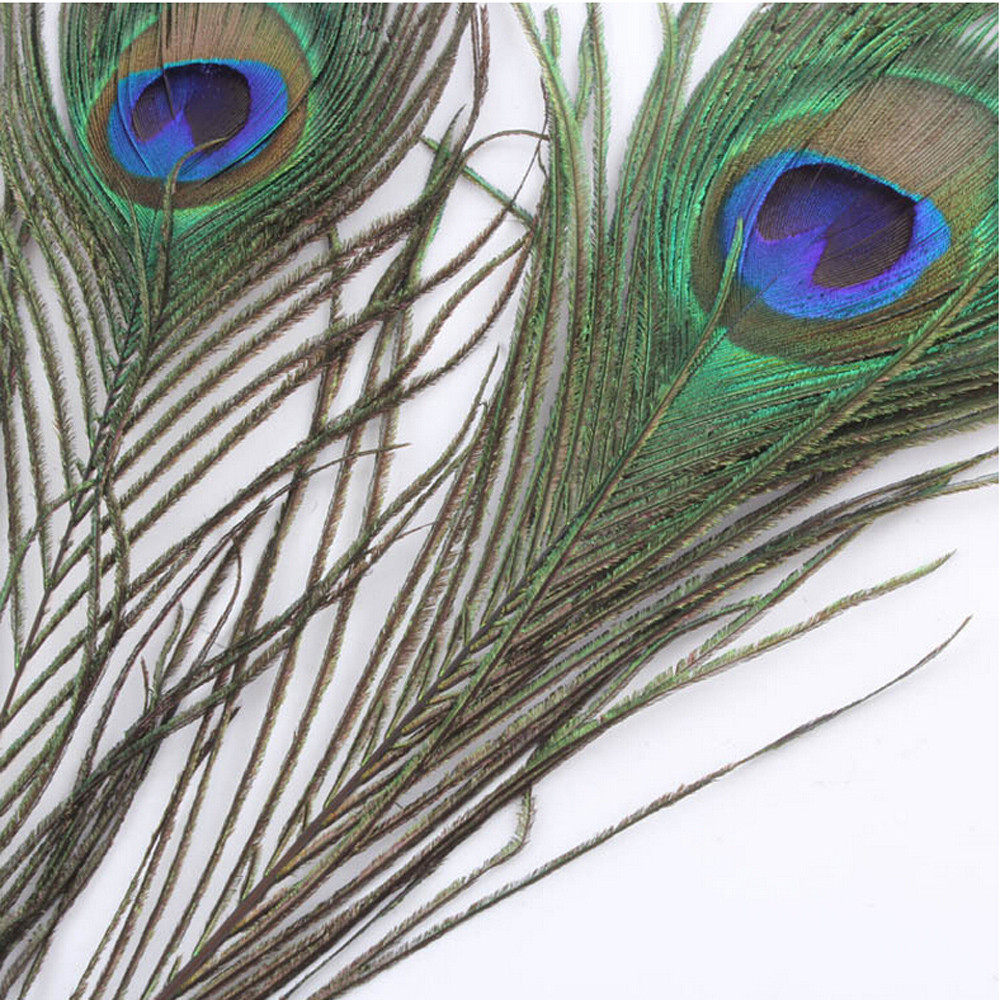 20 40x Artificial Peacock Tail Eyes Feathers Diy Craft Hat Party