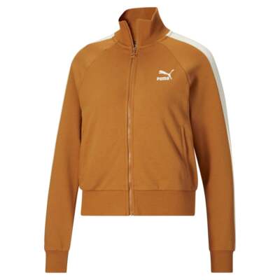 

Puma Iconic T7 Full Zip Jacket Женская коричневая повседневная спортивная верхняя одежда 53185274, Коричневый, Puma Iconic T7 Full Zip Jacket