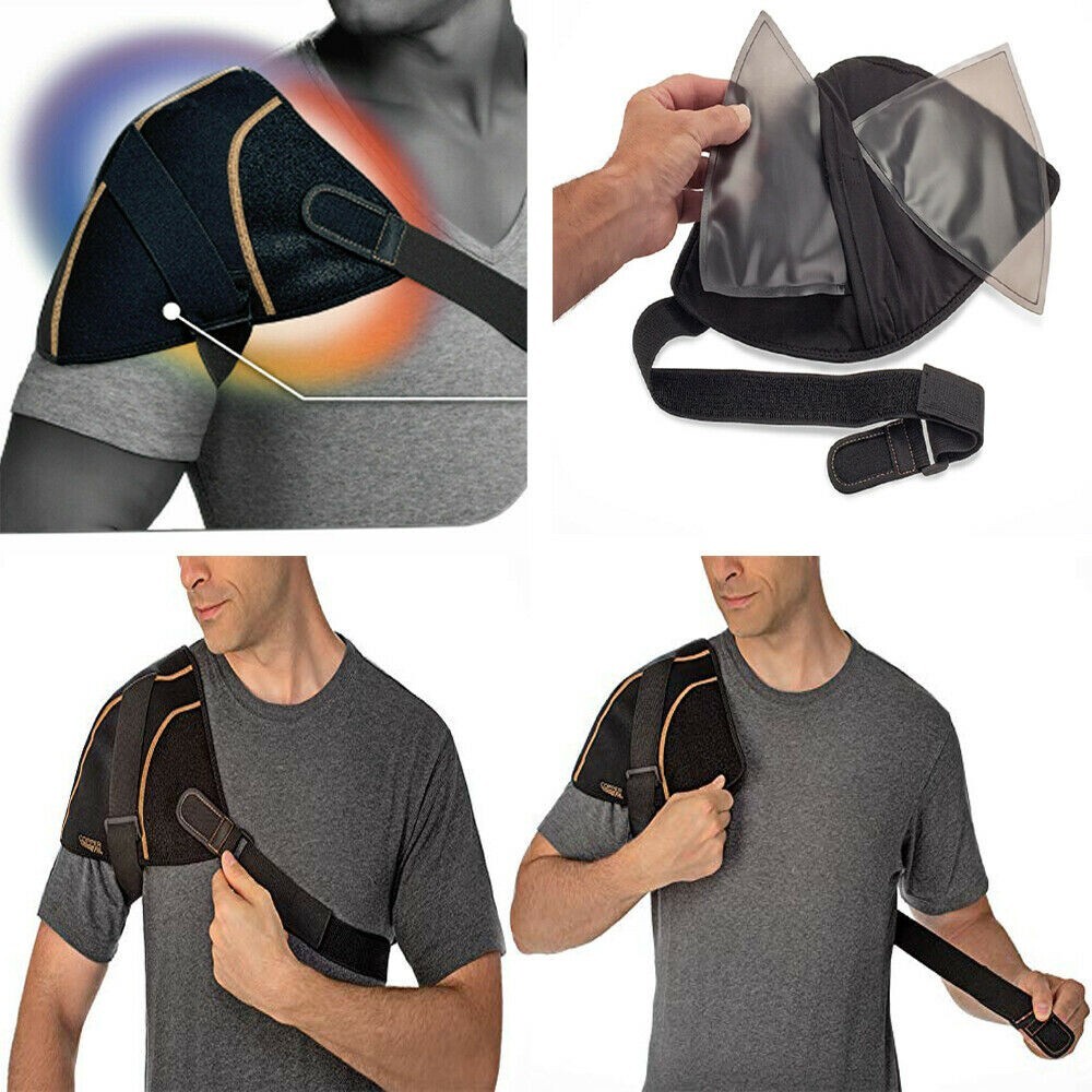 Fascia Tutore Spalla Gel Effetto Caldo Freddo Sport Dolori Supporto Spalle reb