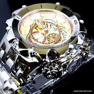 Invicta Reserve Venom Fusian Swiss Master Calendar Steel Gold Tone Watch New