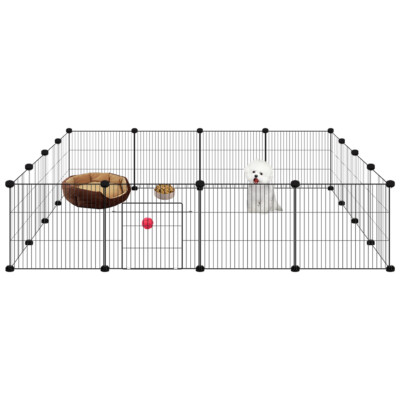 15 Panels Dog Pet Playpen Exercise Pen Indoor Outdoor Pet Fence Cage with Doors