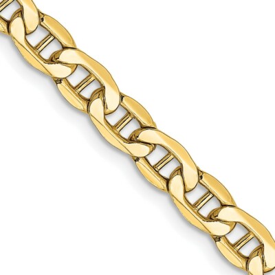 Pre-owned Skyjewelers Real 14kt Yellow Gold 18 Inch 4.75mm Semi-solid Anchor With Lobster Clasp Chain