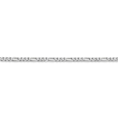 Pre-owned Superdealsforeverything Real 14kt White Gold 2.25mm Flat Figaro Chain; 18 Inch; Lobster Clasp