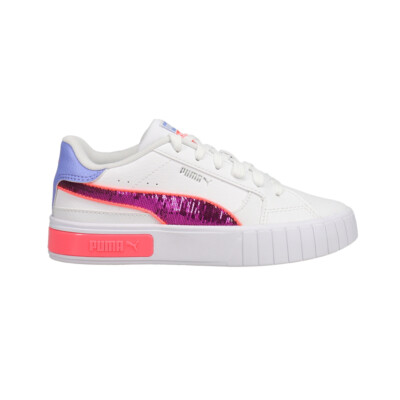 Puma Cali Star Glitzy Lace Up Youth Girls Blue, Orange, Purple, White Sneakers