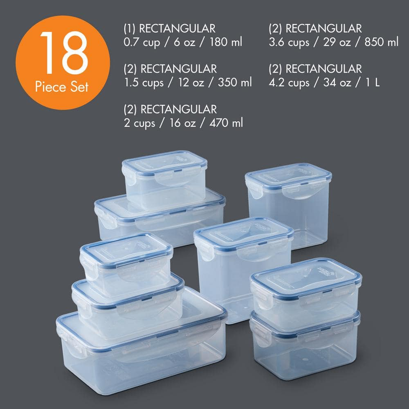 Set With 4-hinge Locking System Airtight No-leak