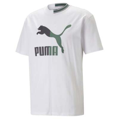 

Puma Classics Archive Remaster Crew Neck Short Sleeve TShirt Mens White Casual T, Белый, Puma Classics Archive Remaster Crew Neck Short Sleeve TShirt