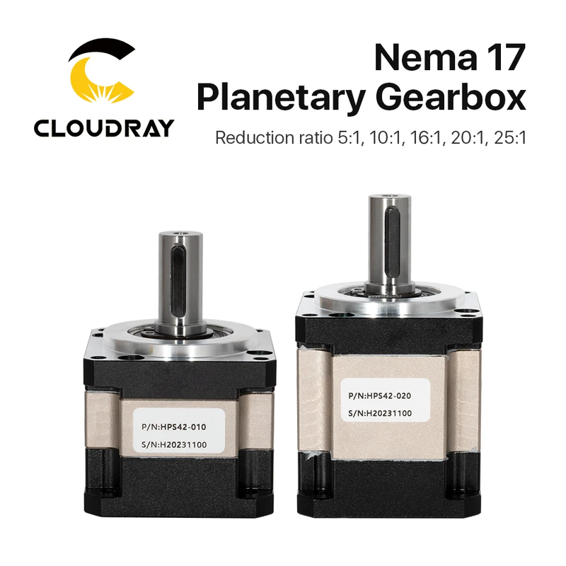 Cloudray Nema17 Planetary Gearbox Motor Speed Reducer with Ratio 5:1, 10:1, 16:1
