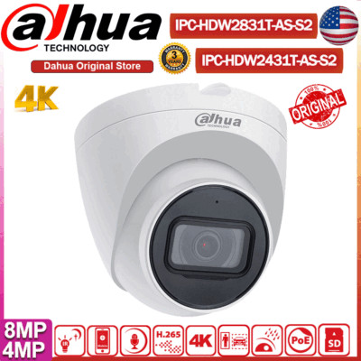Dahua 4K 8MP IPC-HDW2831T-AS-S2 4MP Security IP Camera Starlight IR MIC POE CCTV