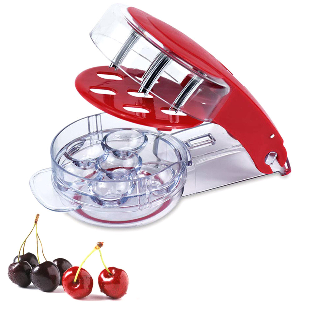 Romote 1 Pc Cherry Pitter With Grip 6 Cherries At Once Progressive Cherry Pitter Tool Cherry Corer Remover Cherry Seed Remover Fruit Remover Tool Red Kitchen Tools Gadgets Home Kitchen