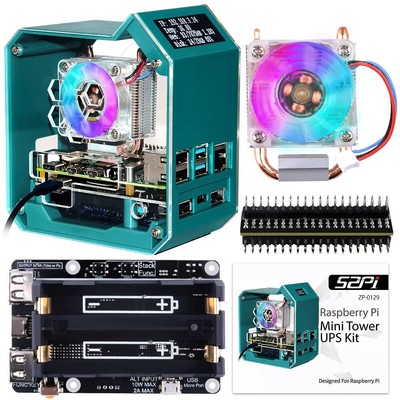 Case For Raspberry Pi 4 Pi 4 Mini Tower Case With Ice Tower Cooler With Ups Plus