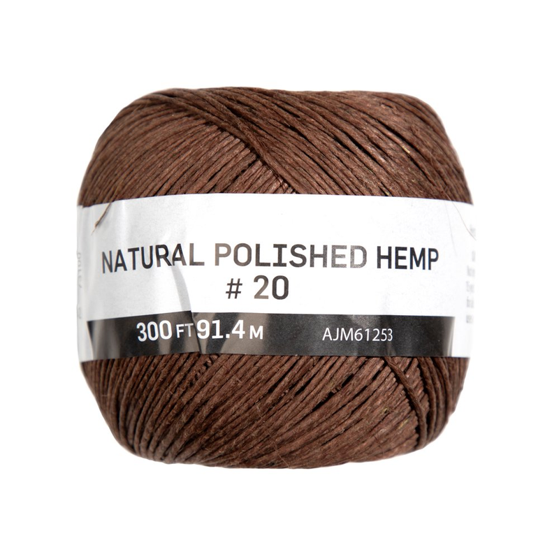 Natural Polished Hemp #20 Polished Thin Hemp Cord Jewelry String 300 ft.