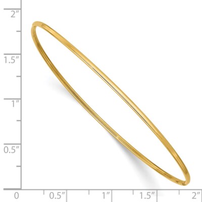 Pre-owned Diamond2deal 14k Yellow Gold 1.5mm Slip-on Bangle Bracelet 8" 1.42 Gm